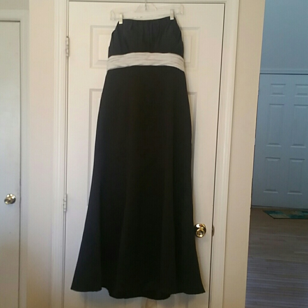 Strapless black long semi-formal or formal dress